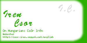 iren csor business card